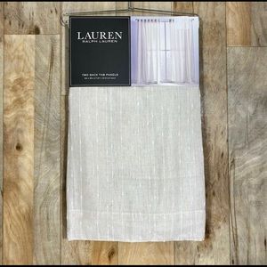 Ralph Lauren 54 x 84 Linen Marley Natural Beige Window Curtains Striped Stripes